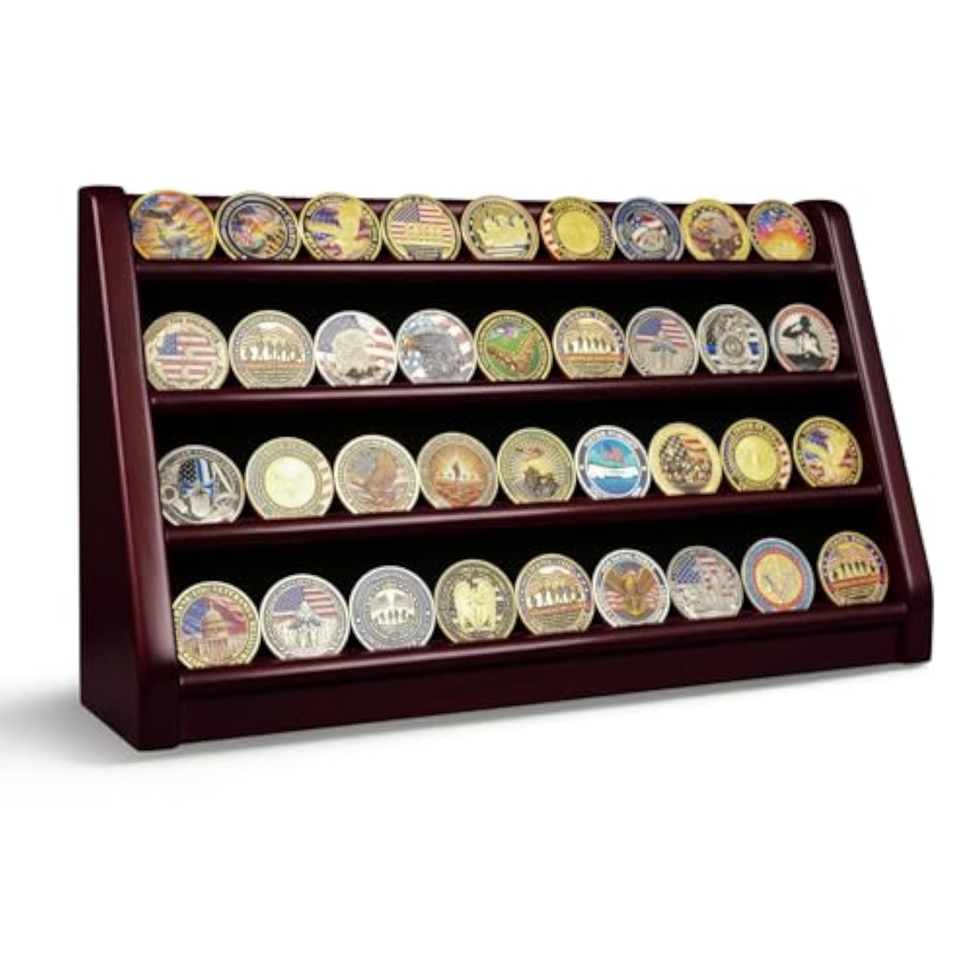 Military Wooden Challenge Coin Display Case