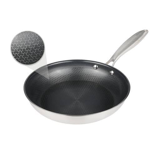 Lorchy Home Sartén híbrida antiadherente de 10 pulgadas, mango que se mantiene frío, apto para lavavajillas y horno, listo para inducción, compatible con todas las cocinas