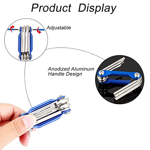 Wonmaidanggx Folding Allen Wrench Set Multifunction Folding Hex Key Set Portable Fold Up Hex Wrench Set For Repairing Road And Mountain Bikes thumb #2