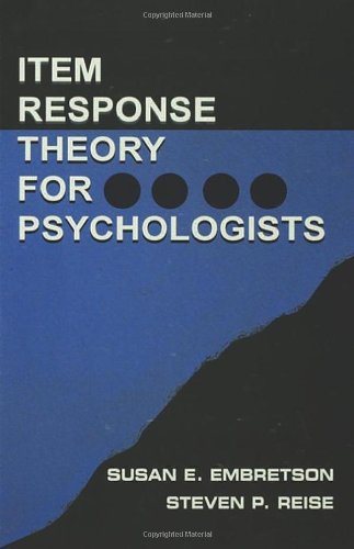 Item Response Theory for Psychologists 0805828184 Book Cover