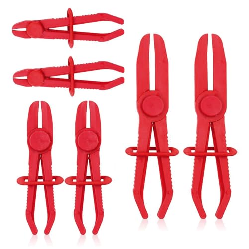 Schlauchklemmenzang 6 Teiliges Schlauchklemmen Zangen Set 3 Größen Schlauchschellen Abklemmzange mit Sicherungsring Teiliges Set Öl und Schlauchklemmenzangen für Kraftstoffschläuche Kunststoffe