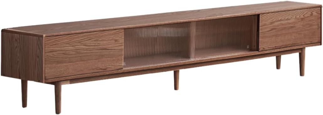 GVAwood Oak Solid Wood TV Cabinet Modern 78.7х13.7х16.9 inch / 200х35х43.5 сm/Walnut Color/TV Cabinet