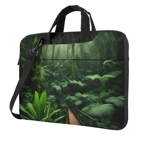 Sac à bandoulière pour ordinateur portable imprimé forêt tropicale