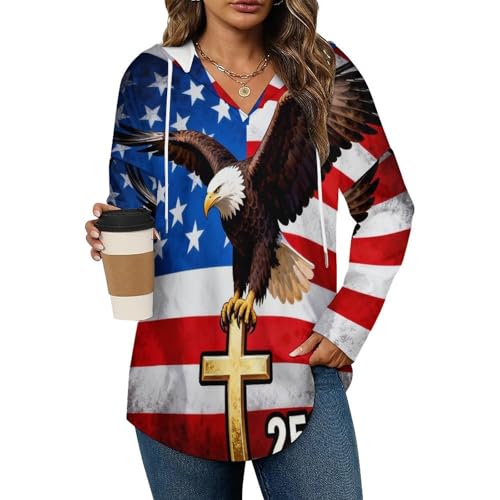 Womens Bodysuit 250 Years 1776-2026 250th Birthday Eagle Liberty Art T Shirts Long Sleeve Hoodie V Neck Pullover Tops, 2026