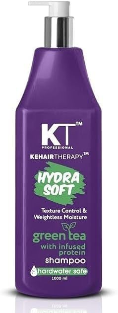 KT Professional Keratin Protein Hydra Soft Texture Control & Weight less Moisture Shampoo |Sulfate Free|Paraben Free For Hard Water Problems 1000ml