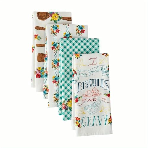 Toallas de cocina de 16"x28" prácticas ZBDZSW juego de 4 paños multicolor 2