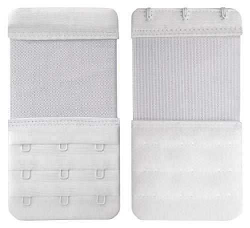 Tamlien Bra Extender 3 Hooks,Stretchy Soft And Comfortable Bra Strap Extender - 4 Pcs Pack (White) #TOP4