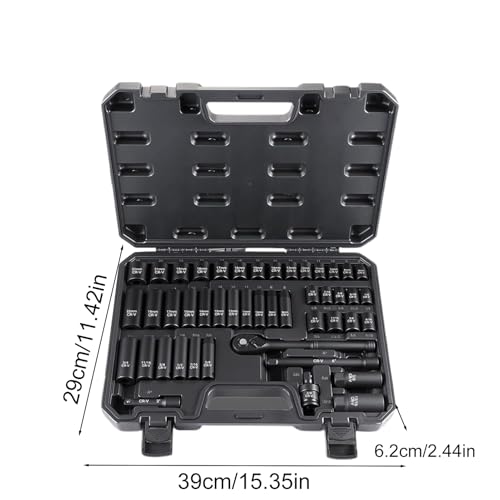 Générique 3/8 Ratchet Set, Mixed Hand Tool 47 & 72 Teeth Ratchet Wrench Socket Kit, Sturdy Auto Repair Tools, Versatile Application Range, Ideal for Motorcycle, 15.35 x 11.42 x 2.44 inches - Image 2