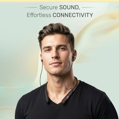 Image of Voods Active Plus Bluetooth Neckband with Vibration Alert, Magnetic On /Off, 30H Playtime, Fast Charging, HD Call Clarity, Dual Pairing, Wireless Earphones for Calling (Black)
