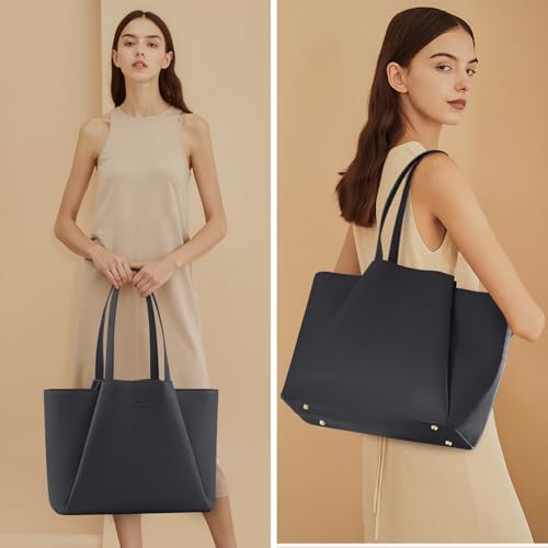Image of LOVEVOOK Laptop Tote for Women - 15.6 Inch Faux Leather Laptop Bag with Clutch, Large Capacity Office Purse Computer