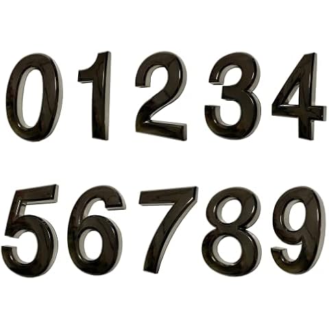 HopeWan Black Mailbox Numbers, Adhesive Door Address Number Stickers for Office Apartment Hotel Home Room, Decor Project. (2.75" 10 Pack (0-9）, Dark) Cover