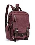 Leaper Retro Canvas Messenger Bag Backpack Travel Sling Bag Cross Body Bag Red