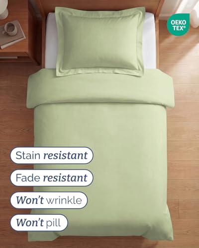 Image of Duvet Cover Twin /Twin XL - 2 Piece Set College Dorm Room - Light Sage Green