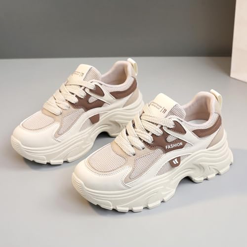 Women's Fashion Thick Sole Mesh Sneakers Road Running Walking Shoes3