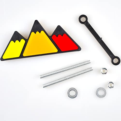 Image of Boigoo 3-Color Stripe Grille Emblem Badge Sticker Yellow /Orange /Red