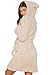 I3CKIZCE Pigiama Vestaglia Donna Accappatoio Carina Peluche Coulisse Tinta Unita Calda con Cappuccio Orecchi Animale Comodo Elegante Sexy Chic Vintage (Cachi, S)