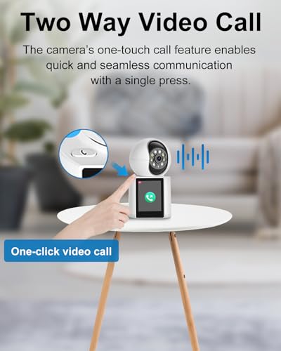 Image of Video Calling Indoor WiFi Camera with 2.8-Inch IPS Screen, 2K Two-Way Baby /Elder /Dog /Pet Camera with Phone App, Human /Sound /Crying Detection, One-Button Call, Color IR Night Vision