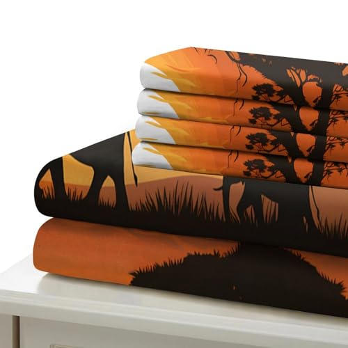 Housse de couette enfant safari pour lit simple 135x200
