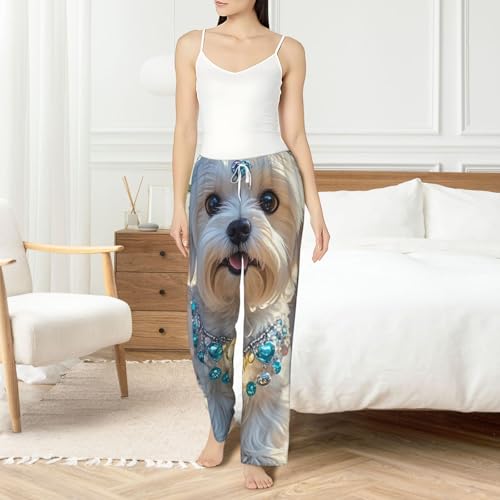 Mens Pajama Pants Soft Pajama Bottom Lovely Maltese Dog Sleep Pant Lounge Pants with Pockets PJ Bottoms4