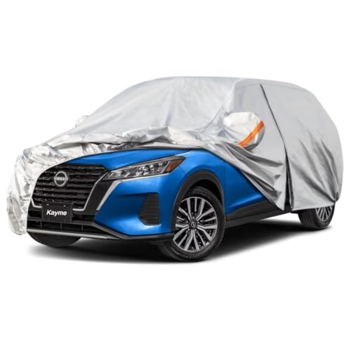 Kayme SUV Car Cover Fit for BMW X3 (2010-2025) Automobiles All Weather Waterproof, Outdoor Cover Sun Rain Protection, with Lock and Zipper Door.Silver
