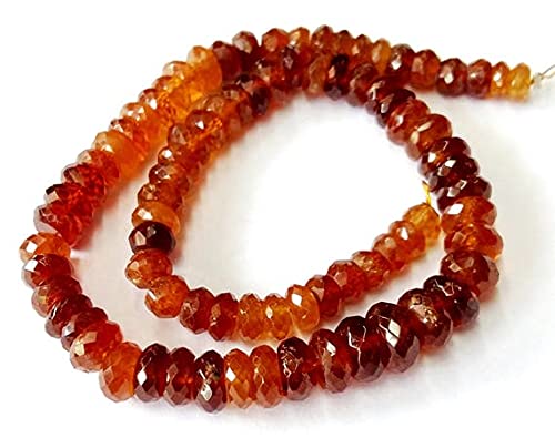 Perles facettées en hessonite de qualité joaillerie supérieure 5-8 mm E2031