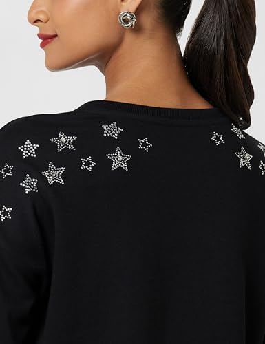 Image of Max Polyester Women Embellished Drop Shoulder Round Neck Sweatshirt
