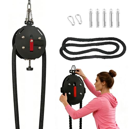 Endless Rope Trainer, Sistema Portátil de Poleas de Cable con Resistencia Ajustable, Equipo de Gimnasio en Casa para Entrenamiento de Brazos, Espalda, Agarre y Coordinación de Cuerpo Completo