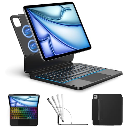 ORDA (I[_) L[{[hP[X iPad Air 13C` (M3 2025 / M2 2024) iPad Pro 12.9C` (3/4/5/6)p }WbNL[{[h ȒPZbg t[eBOJ`o[CX^