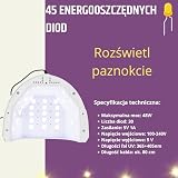 INLAQ® lampa Dual UV/LED lampa do paznokci hybrydowych – wyświetlacz LCD i trzy tryby | 48 W biała