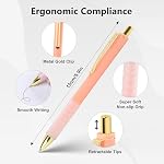 Swiyit Ballpoint Pens,10-Pack Retractable,Black Ink 1.0mm Medium Tip,Soft Grip & Metal Clip,Smooth Writing Pens for Office Journaling Note Taking,Great Gift for Men Women (Multicolor-10PC)