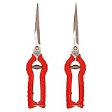 Sanung 2 PACK Multifunctional Thin Fruit Scissors, P-905 Garden Pruner Shears Cutters with Anti-Slip