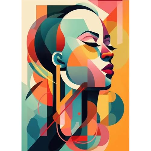 Toile visages abstraits 30x45cm pour transformer un mur vide en espace moderne et chaleureux