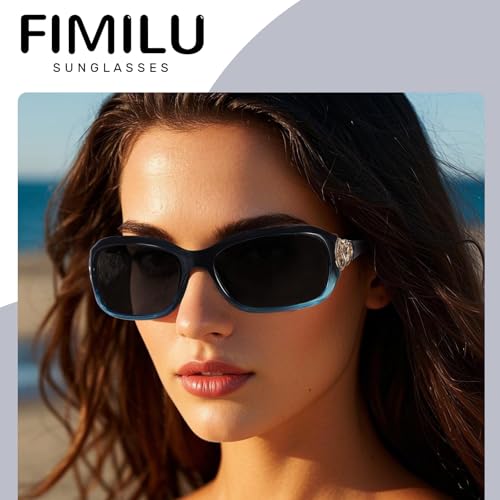 FIMILU Polarized Sunglasses for Women, Retro Stylish Glasses Reduce Glare Sun Glare UV Protection for Travelling Vacation2