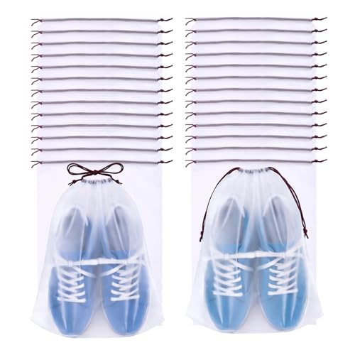 Bolsa para Zapatos de Viaje de 26 Piezas, Shoe Bag for Travel, Transparentes Fundas de Zapatos a Prueba de Polvo, Almacenamiento Multifuncional Impermeable, para Casa de Viaje en Guardar