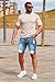 GINGTTO Men's Denim Shorts Fashion Jean Shorts for Men Blue 34