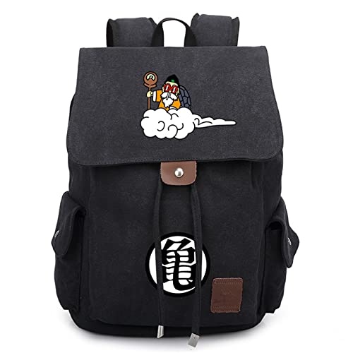 WFSWG Anime Dragon Ball Mochila escolar Estudiante Adolescente Lona Dibujos animados Mochila informal Bolsa de viaje para computadora portátil Cover