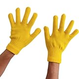 Generisch Guantes de invierno unisex de punto, guantes cálidos de cinco dedos para adultos para climas fríos (amarillo, talla única)