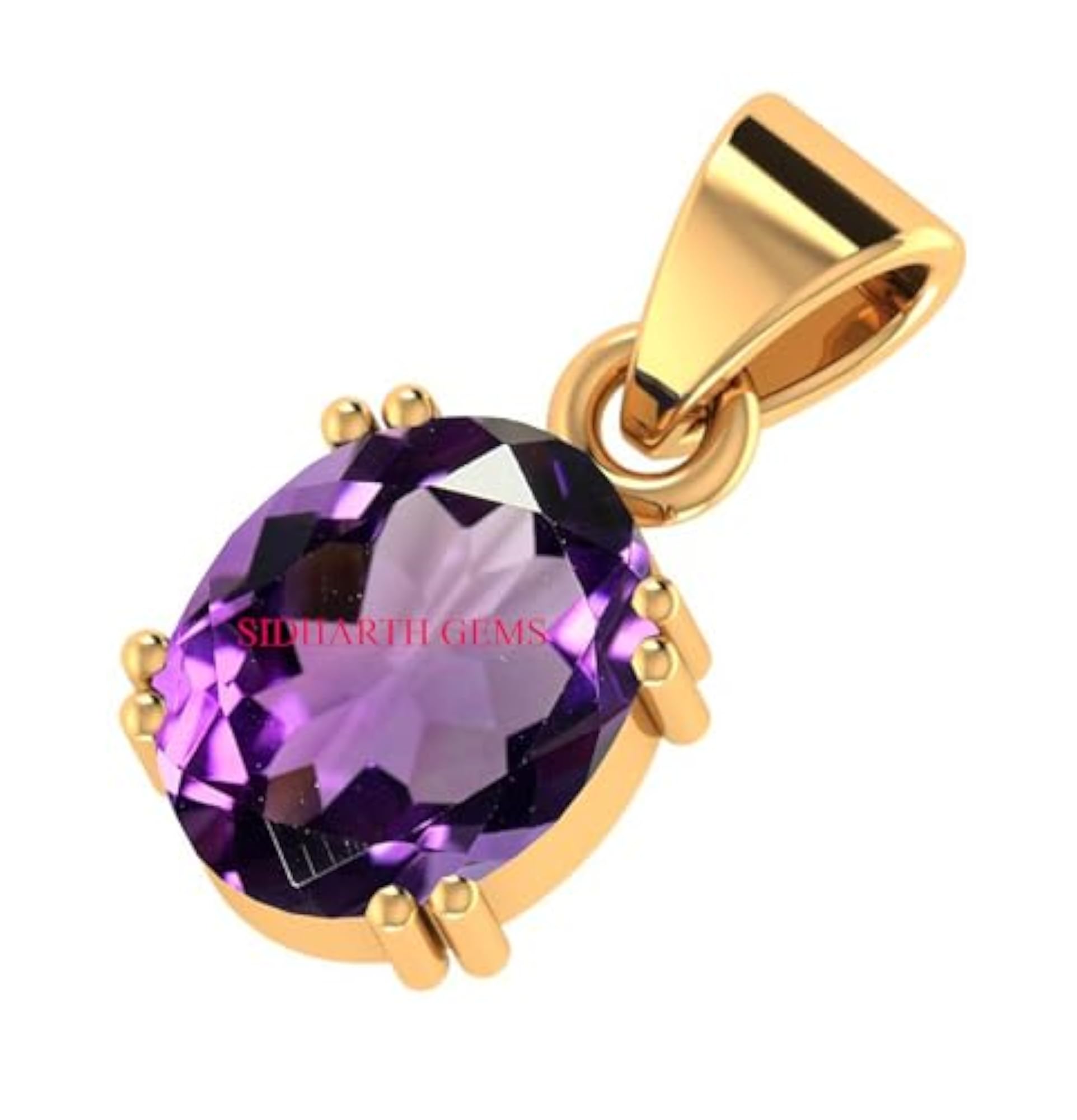 10.00 Carat Katela Amethyst Gold Plated Pendant