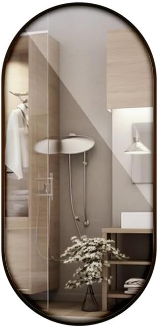 Espelho Oval Grande Decorativo Corpo Inteiro 1,10X50 borda de cou...