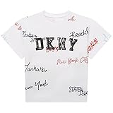  DKNY - Camiseta DE Manga Corta \'\'White Graphic Print T-Shirt\'\' D35s00 EN Color Blanco - Camiseta para NIÑA (16 AÑOS)
