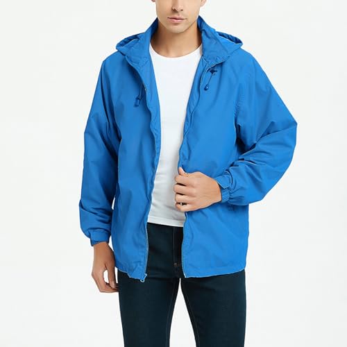 Chaqueta Rompeviento Ligera Impermeable para Hombre Azul XL miniatura 2