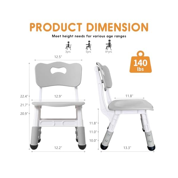 Kids chair adjustable height children chairs suitable for children age 2 8 with foot covers for home classroom kindergarten and childrens venues two pack  urban country home decor