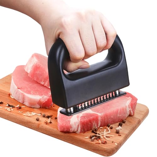 Meat Tenderiser Mallet with Stainless Steel Needles Professional Meat Hammer Tenderiser Tool for Pulled Pork and Meat Preparation Durable Kitchen Utensil with Ergonomic Handle in Colour Gift Box