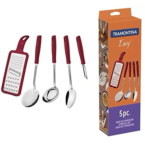 Jogo Utensilios Inox 5 peças Easy Vermelho - Tramontina