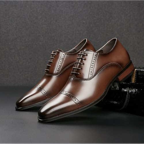 Comfortable Leather Lace Up Oxford Shoes for Men Elegant for Business and Formal Events2
