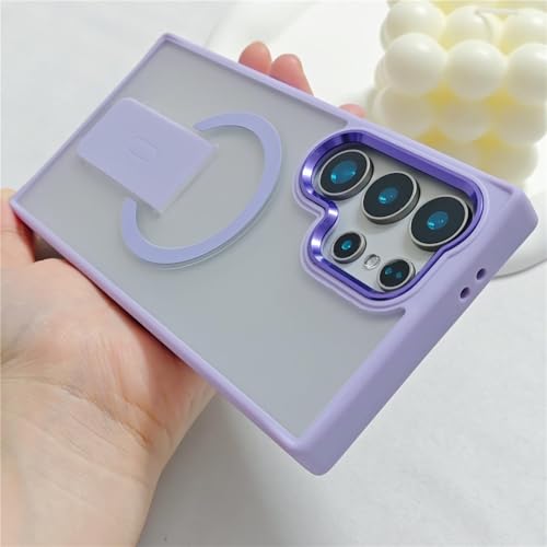Coque Samsung S24 transparente mate haut de gamme avec anneau magnétique intégré
