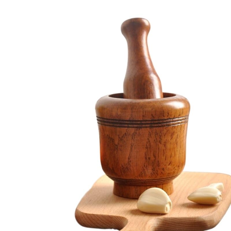Pestle and Mortar Mortar Pestle Set Wooden Grinding Bowl Household Kitchen Manual Garlic
