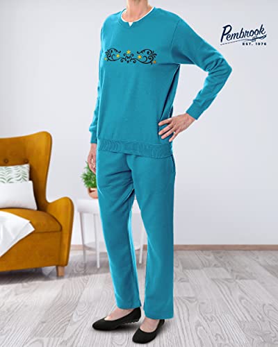 Pembrook Womens Sweat Suits Two-Piece - Ladies Sweatsuits Sets | Embroidered Fleece Sets For Women 2 Piece | Sweat Outfits For Older Women #TOP5