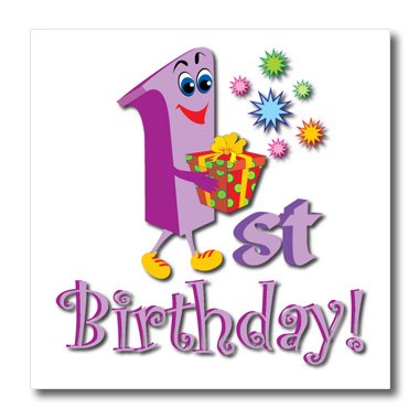 10x10 Iron on Heat Transfer for White Material - 1st Birthday Party Design Jr Birthdays