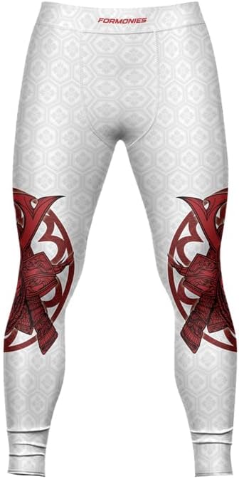 FORMONIES Samurai Combat Spats for Men – MMA Compression Leggings for Grappling Jiu Jitsu Pants Compression